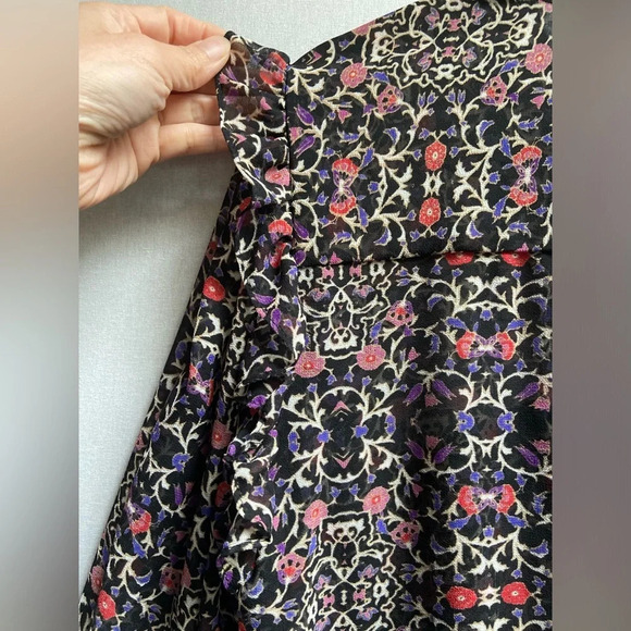 MISA LOS  ANGELES Floral Print Long Sleeve Blouse SZ S - Picture 4 of 14